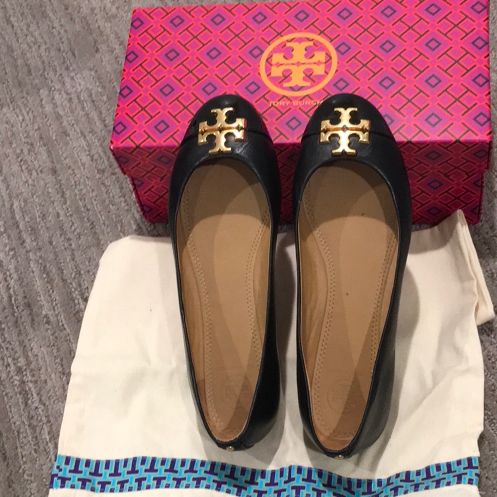 Tory Burch Black Ballet Flats